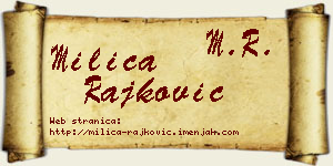 Milica Rajković vizit kartica
